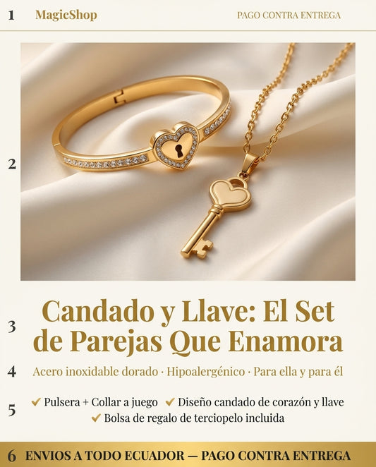 Set Collar y Pulsera Corazón con Llave™