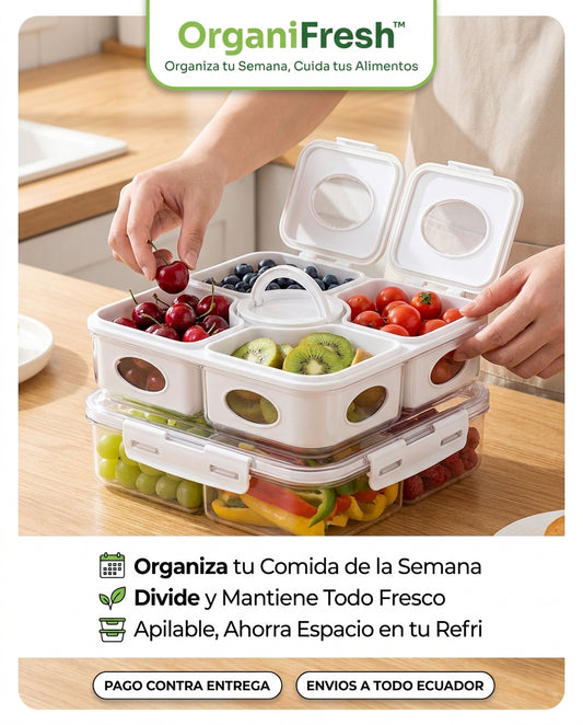 OrganiFresh™ – Caja Organizadora de Alimentos 4 Divisiones